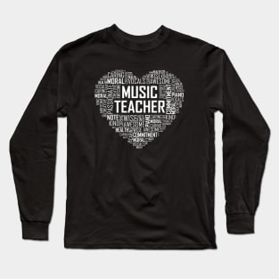 Music Teacher Heart Long Sleeve T-Shirt